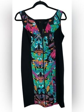 Nicole by Nicole Miller Sheath Dress – Black Floral Print- Size 16